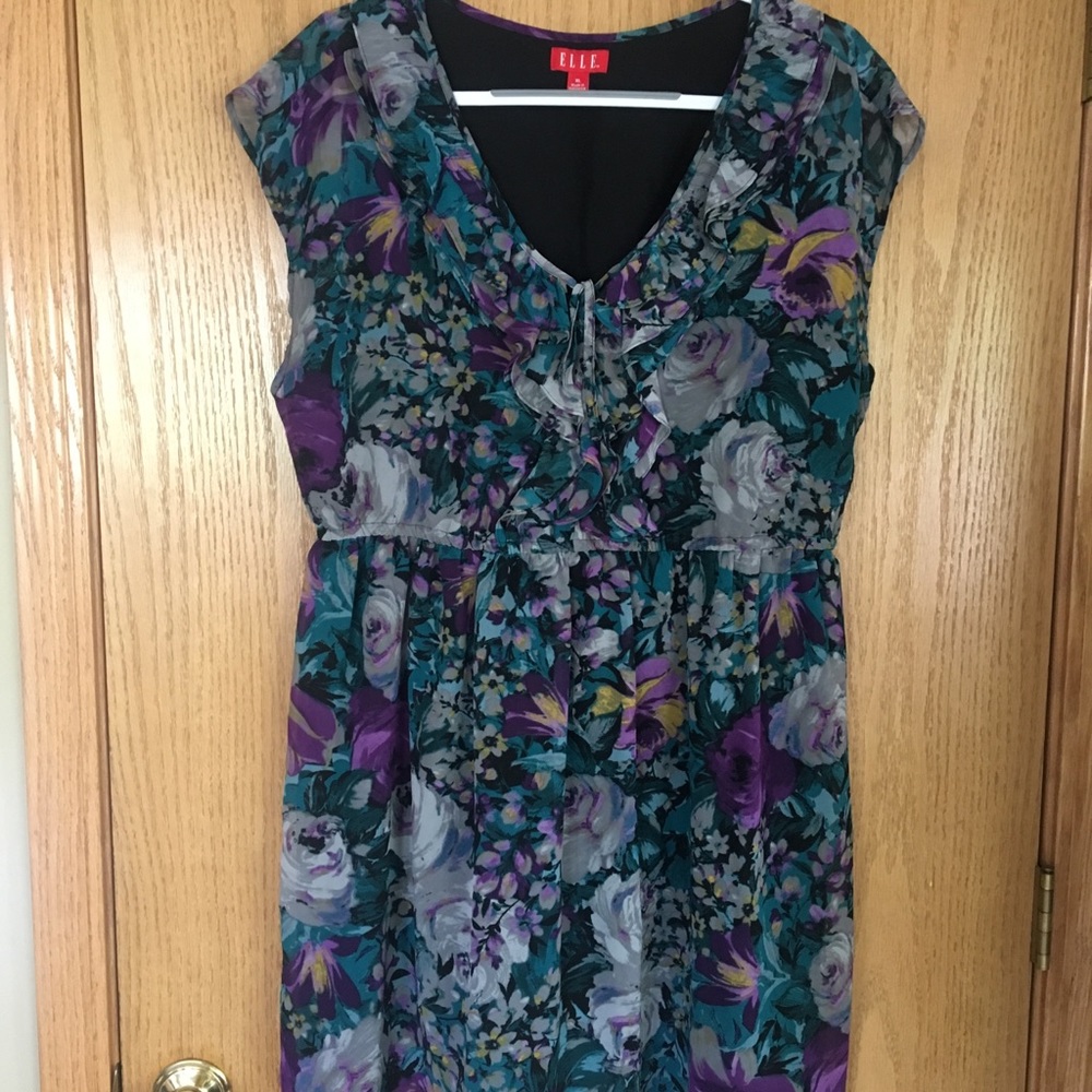 Ruffled neckline dress
